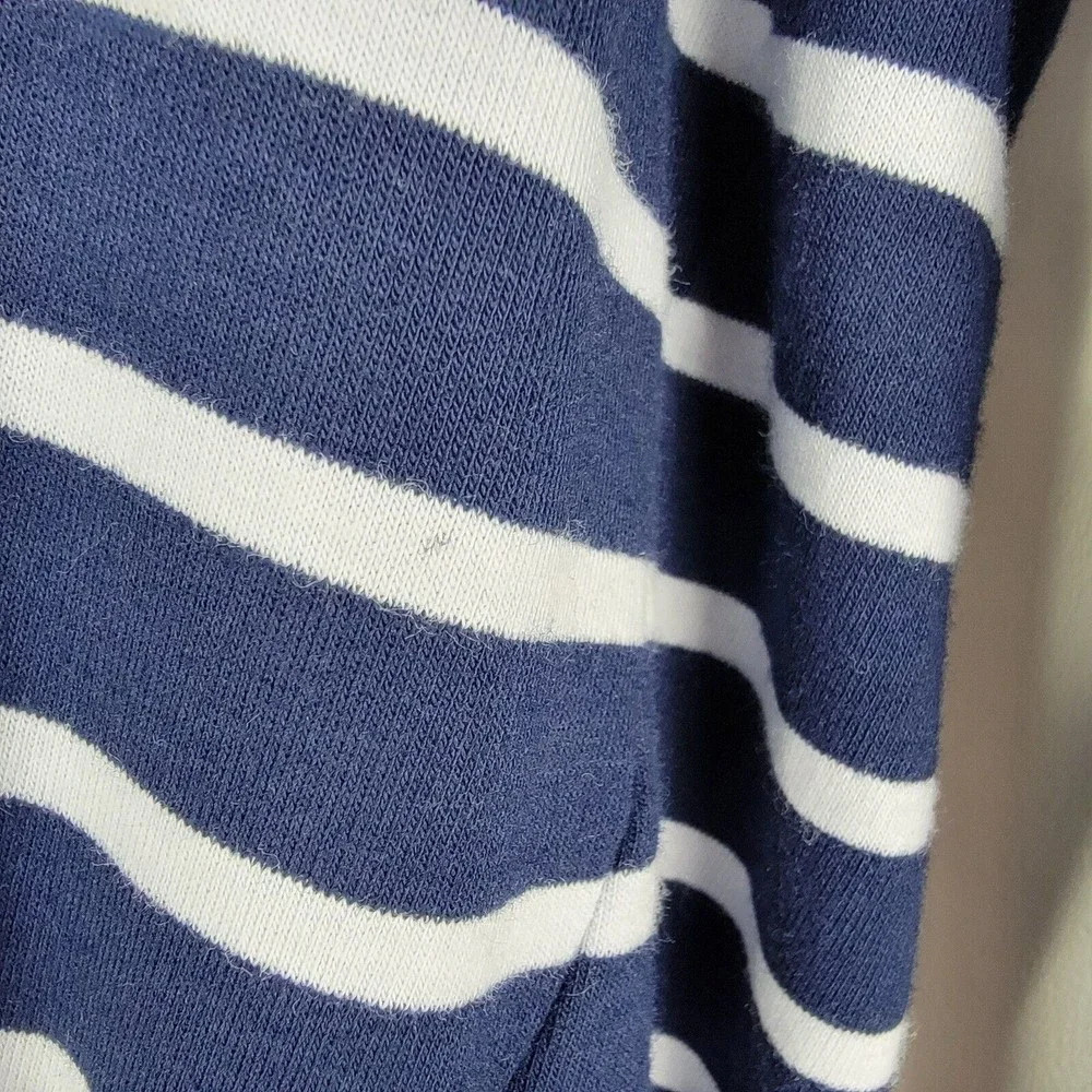 Michael Kors Women's Sz Sm Pullover Hoodie Navy and White Striped Lace Up Detail